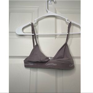 Calvin Klein Unlined Triangle Bralette Mauve Purple Medium